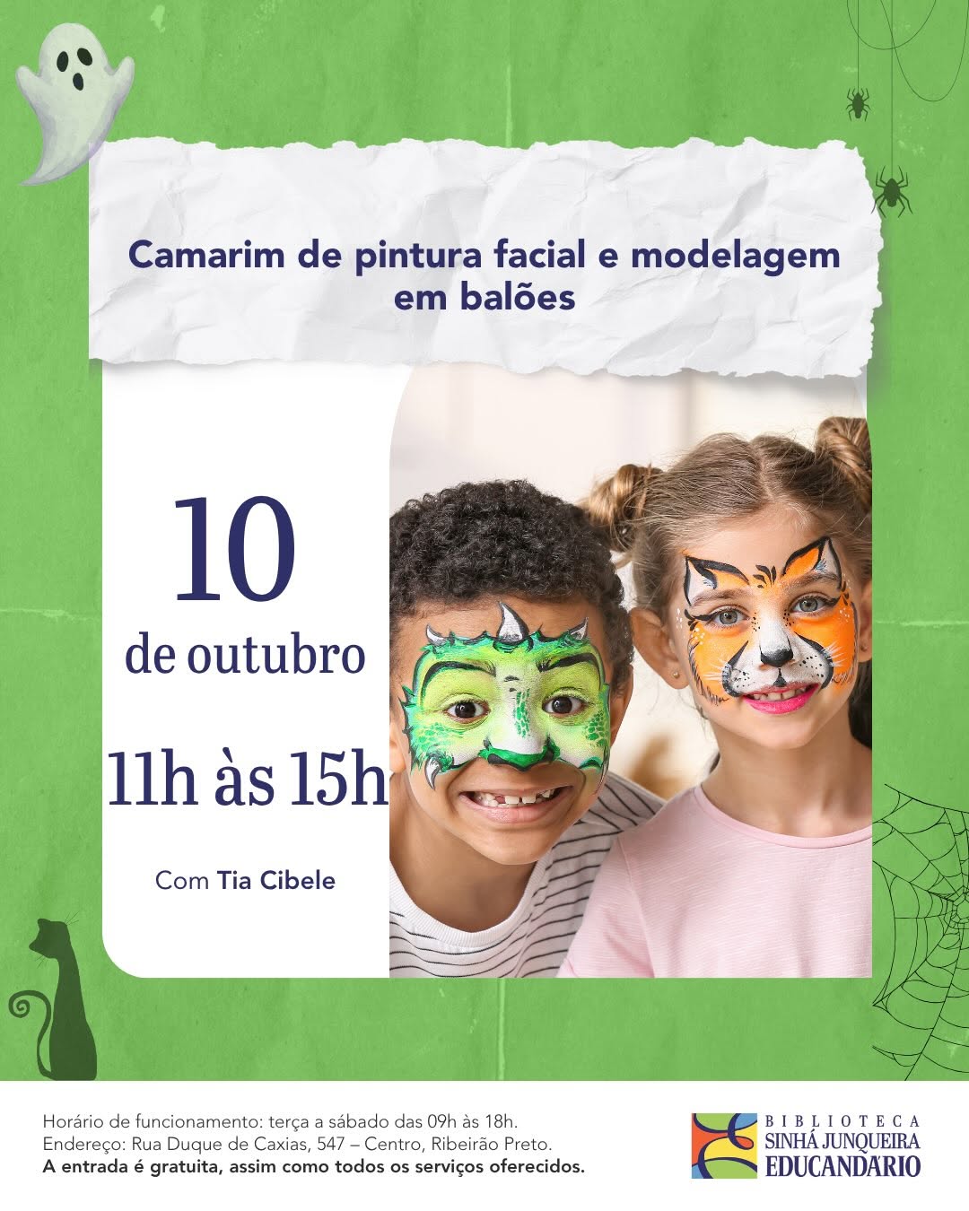 Camarim de pintura facial e modelagem em balões