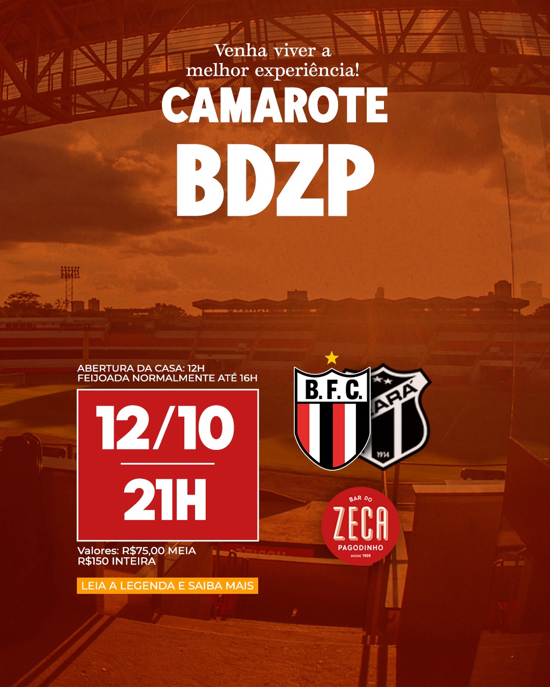 Camarote BDZP - Jogo Botafogo-SP x Ceará