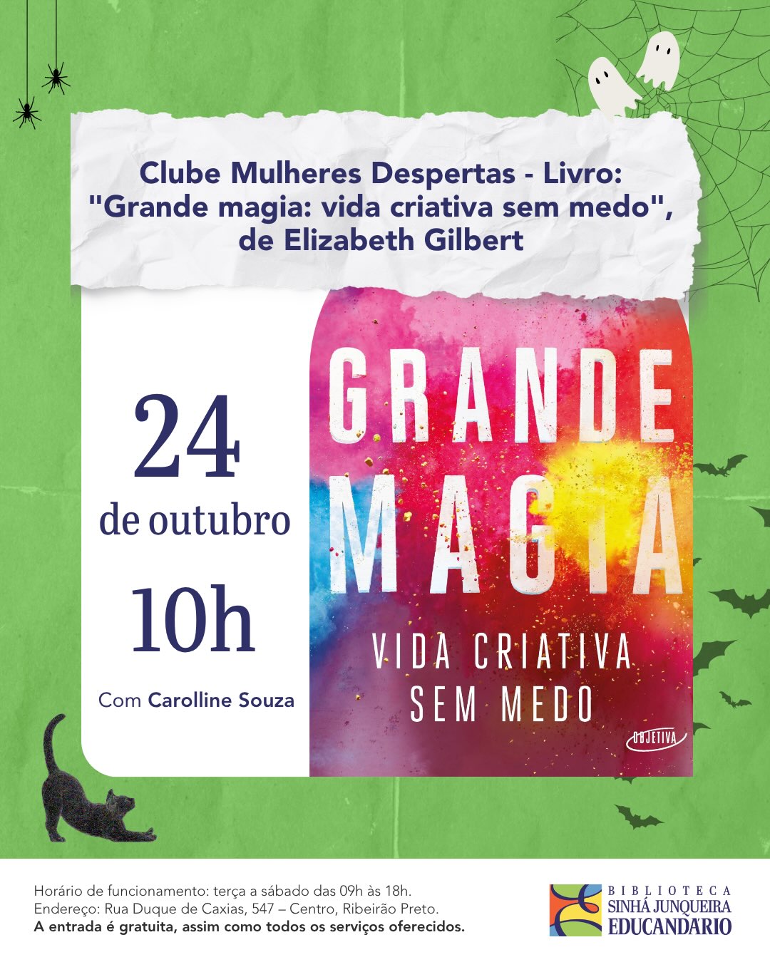 Clube Mulheres Despertas - Livro: "Grande magia: vida criativa sem medo"